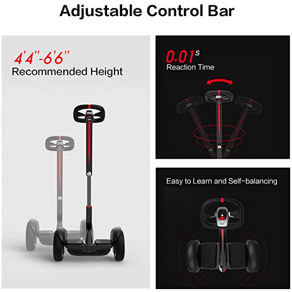 Segway Ninebot S and S-Max Smart Self-Balancing Electric Scooter with LED Light, Powerful and Portable, Compatible with Gokart kit Ninebot S, Black