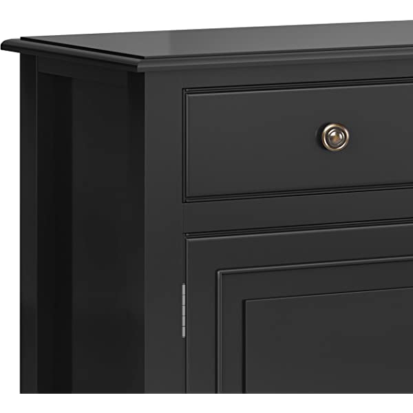 SIMPLIHOME Connaught SOLID WOOD 40 inch Wide Transitional Entryway Storage Cabinet in Dark Chestnut Brown, with 2 Drawers, 2 Doors, Adjustable Shelves