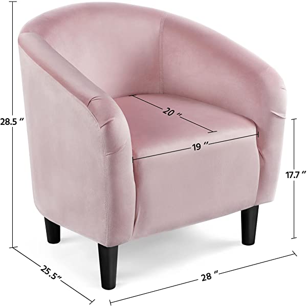 Yaheetech Set of 2 Modern Style Accent Barrel Chair Upholstered Chair Arm Chair Club Chair for Living Room Bedroom Reception Room Office Ivory