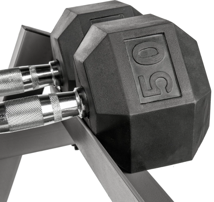 · XMark Rubber Hex Dumbbell Weight Sets, 380 lb to 550 lb Dumbbell Sets With Dumbbell Storage Rack.