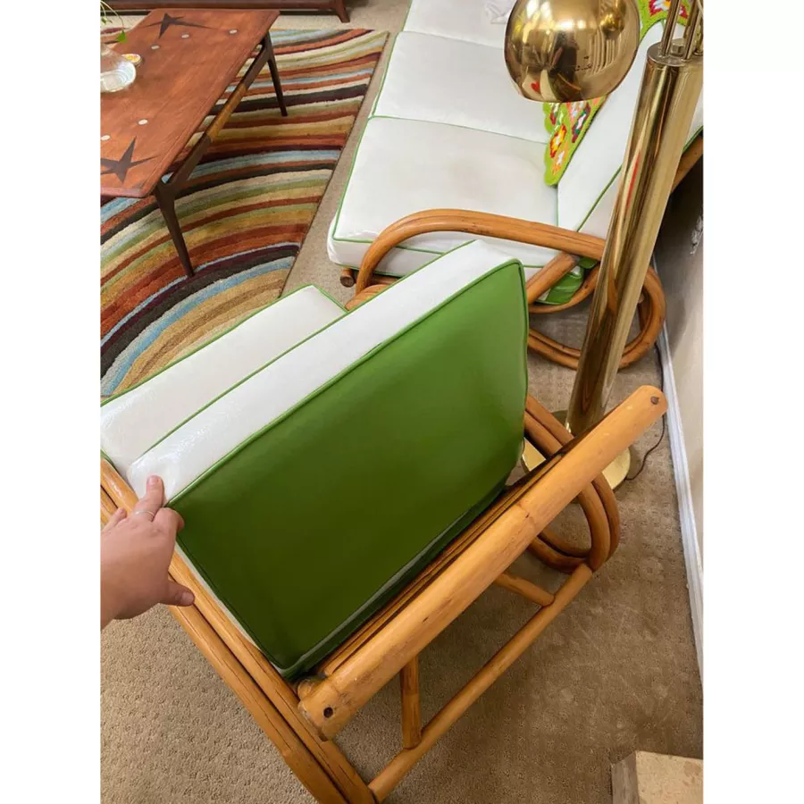 1950s Vintage Paul Frankl Style Bamboo Rattan Chair and Sofa