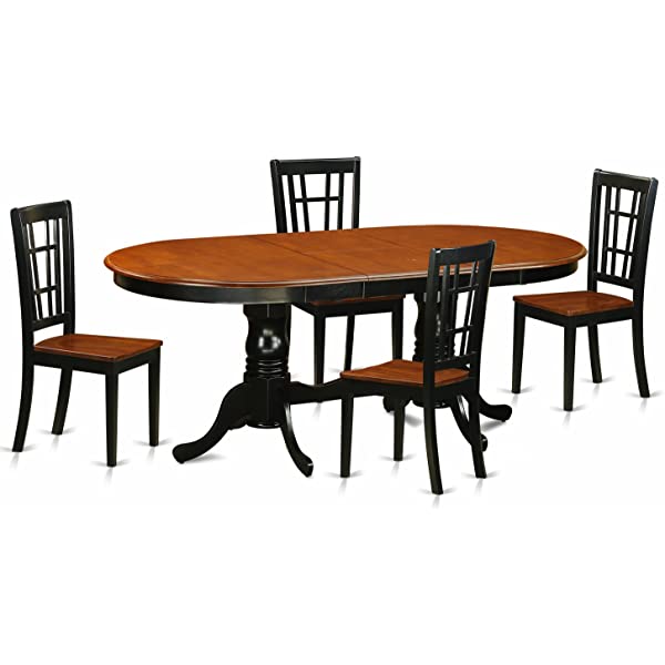 5 PC Dining room set-Dining Table with 4 Wooden Dining Chairs PLNI5-BCH-C