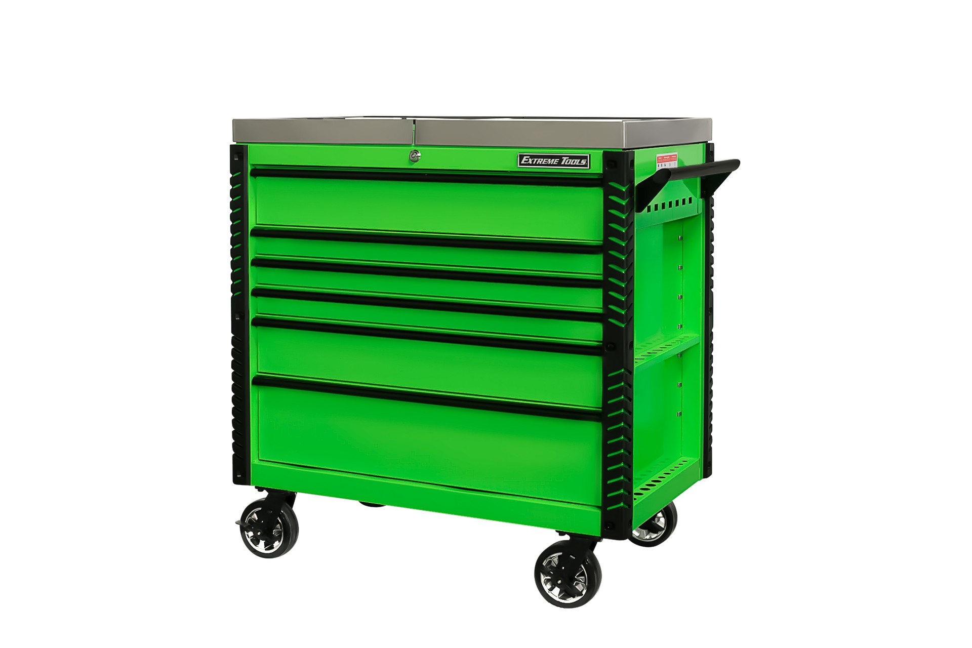 used toolboxExtreme Tools 41 6-Drawer Deluxe Tool Cart with Pry Bar Holders And Stainless Steel Slide Top