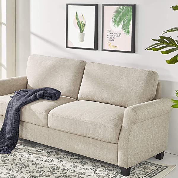ZINUS Josh Loveseat Sofa / Easy, Tool-Free Assembly, Beige Beige Loveseat Sofa