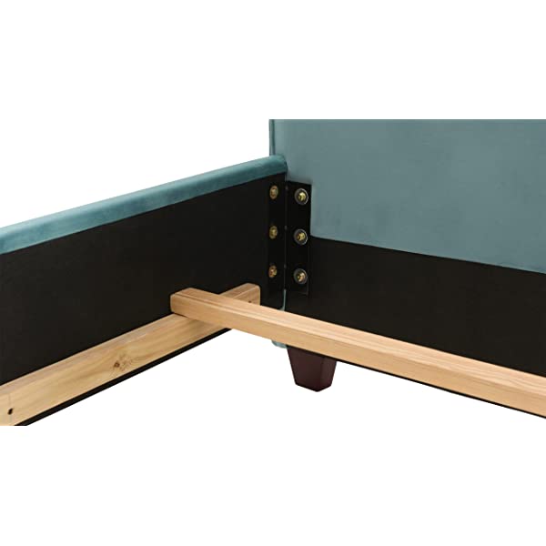 Jennifer Taylor Home Marcella Collection Queen Wingback Tufted Hand-Applied Nail Heads Upholstered Bed, Antique White Antique White Queen