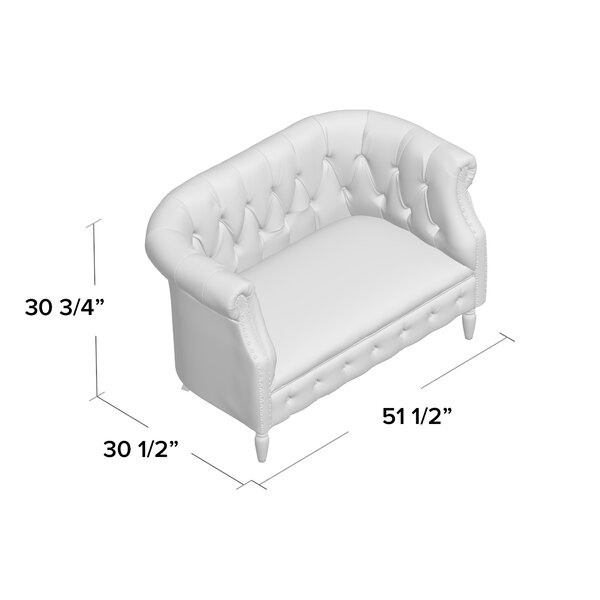 Charlotte 51.5'' Velvet Rolled Arm Chesterfield Loveseat