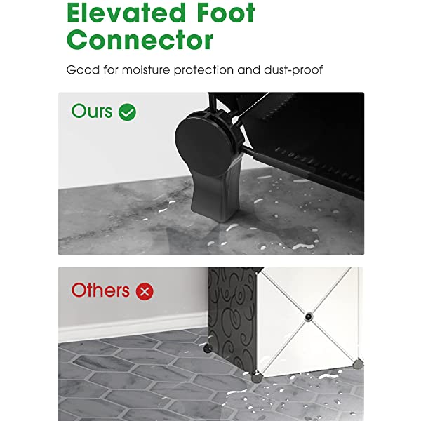 Puroma Cube Storage Organizer 6-Cube Closet Storage Shelves with Wooden Mallet DIY Closet Cabinet Bookshelf Plastic Square Organizer Shelving for Home, Office, Bedroom - Black Black Medium