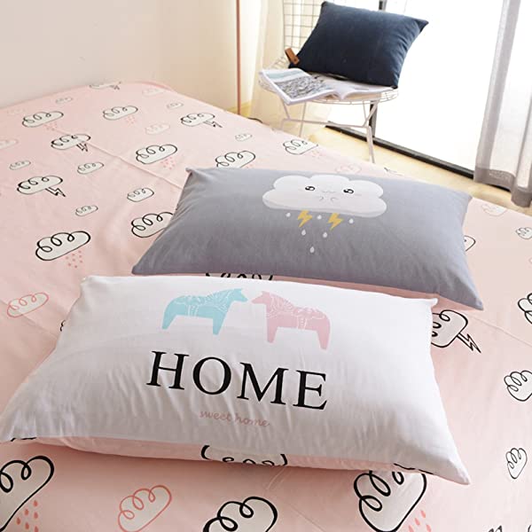 New Cartoon Animals Elephant Print Duvet Cover Sets for Kids 100% Cotton Reversible Soft 3 Pieces Kids Bedding Duvet Cover Pillowcases Kawaii Cloud Bedding Sets, Queen/Full Full/Queen (1 Duvet Cover + 2 Pillowcases) Multi A00 Elephant Bunny Balloon