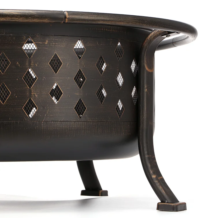 23'' H x 36'' W Steel Wood Burning Outdoor Fire Pit