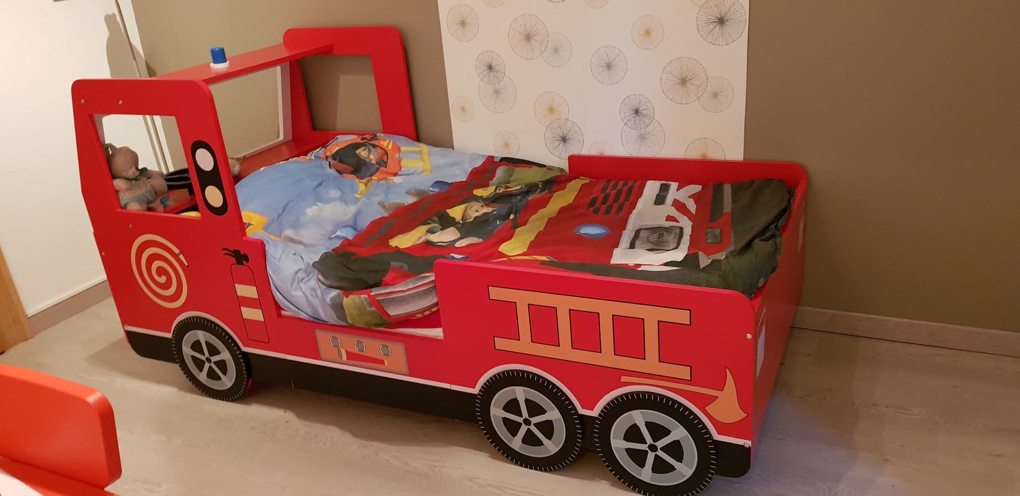 【Furniture】Children's Bed Frame Red Fire Truck Imitation Kids Bed Car Vehicle Bedroom Furniture Toddler's Bed