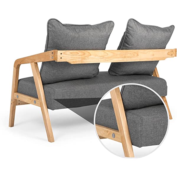 LUCKYERMORE 3-Seat Upholstered Grey Sofa Couch 60