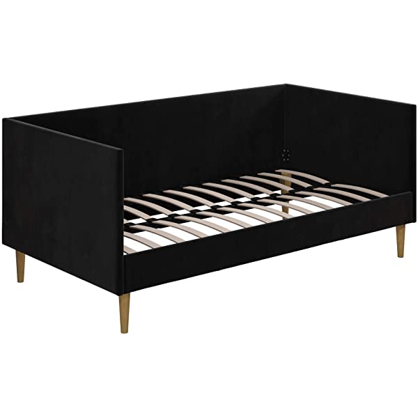 DHP Franklin Mid Century Upholstered Daybed, Sofa Bed, Twin Size Frame, Tan Linen Linen Twin Tan