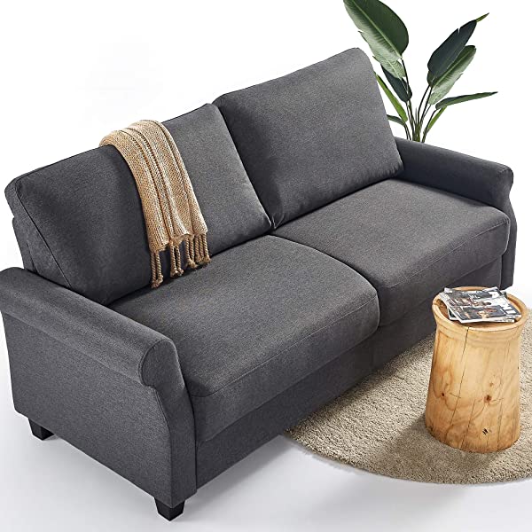 ZINUS Josh Loveseat Sofa / Easy, Tool-Free Assembly, Beige Beige Loveseat Sofa