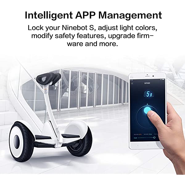 Segway Ninebot S and S-Max Smart Self-Balancing Electric Scooter with LED Light, Powerful and Portable, Compatible with Gokart kit Ninebot S, Black