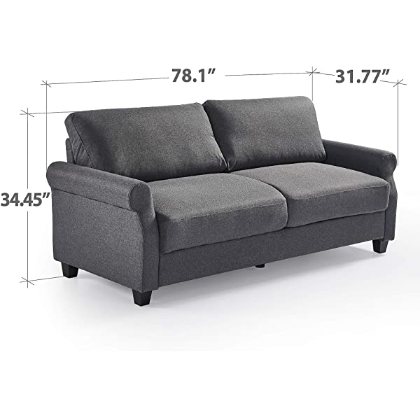 ZINUS Josh Loveseat Sofa / Easy, Tool-Free Assembly, Beige Beige Loveseat Sofa