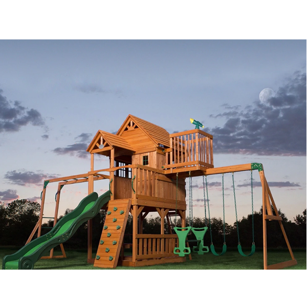 Backyard Discovery Skyfort II All Cedar Swingset – Kids – Swing Set