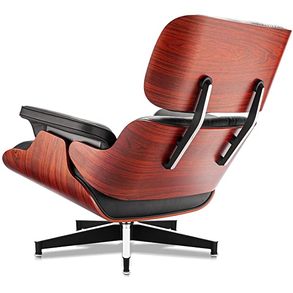 Mid Century Lounge Chair and Ottoman, Modern Chair Classic Design, Top Grain Leather Palisander Wood, Heavy Duty Base Support for Living Room, Study, Lounge, Office (Nomal, Style1-1) Nomal Style1-1