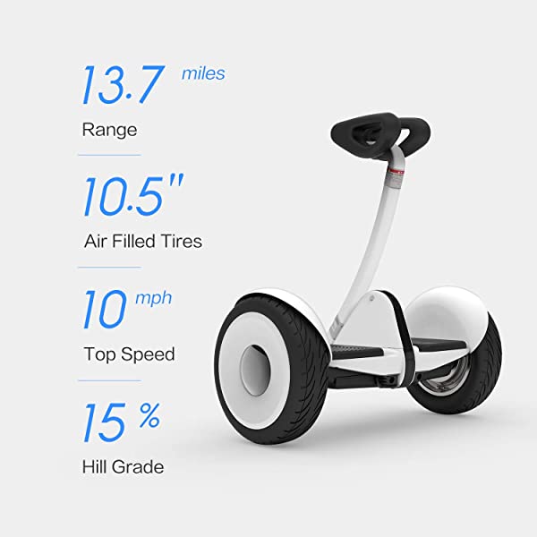 Segway Ninebot S and S-Max Smart Self-Balancing Electric Scooter with LED Light, Powerful and Portable, Compatible with Gokart kit Ninebot S, Black