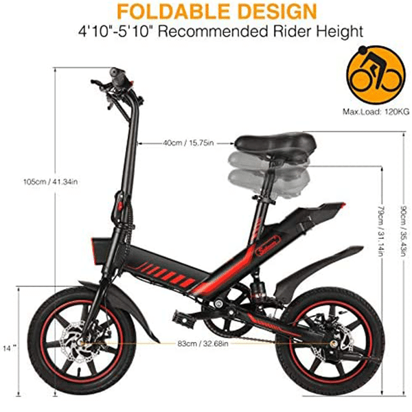 Electric Bike, Sailnovo Electric Bicycle with 18.6mph 28 Miles