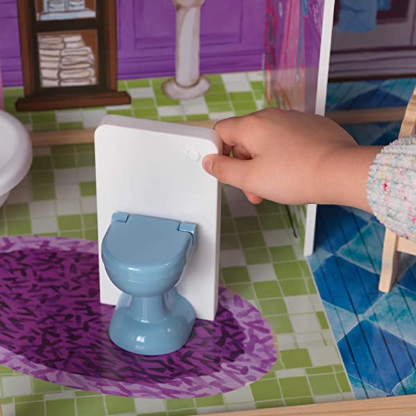 My Dreamy Wooden Dollhouse with Lights and Sounds, Elevator and 14 Accessories, Gift for Ages 3+