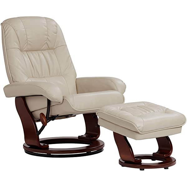 Newport Taupe Swivel Recliner and Slanted Ottoman