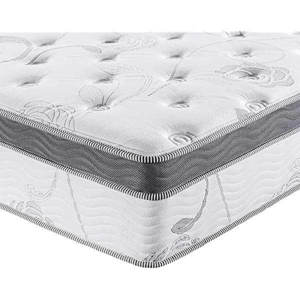 Olee Sleep 13 inch Galaxy Hybrid Gel Infused Memory Foam and Pocket Spring Mattress (Full), White 13 Inch Full