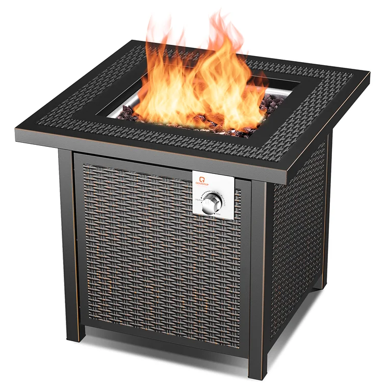 25'' H x 28'' W Propane Outdoor Fire Pit Table
