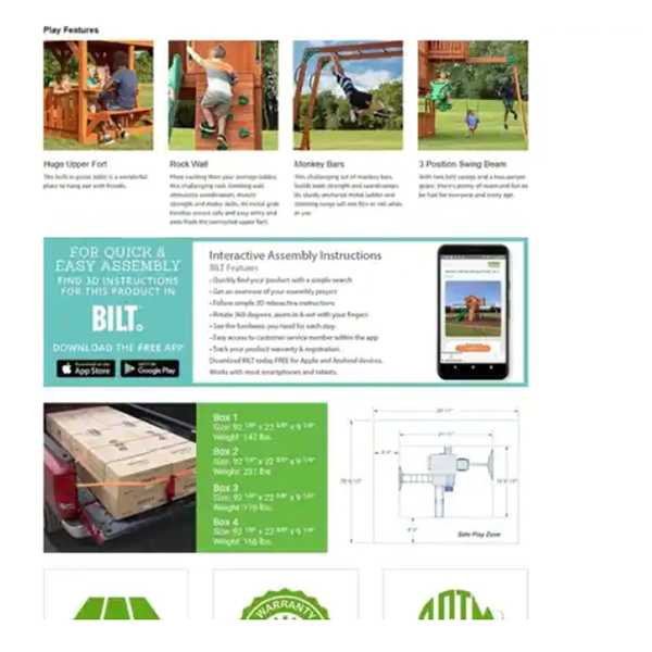 Backyard Discovery Skyfort II All Cedar Swingset – Kids – Swing Set