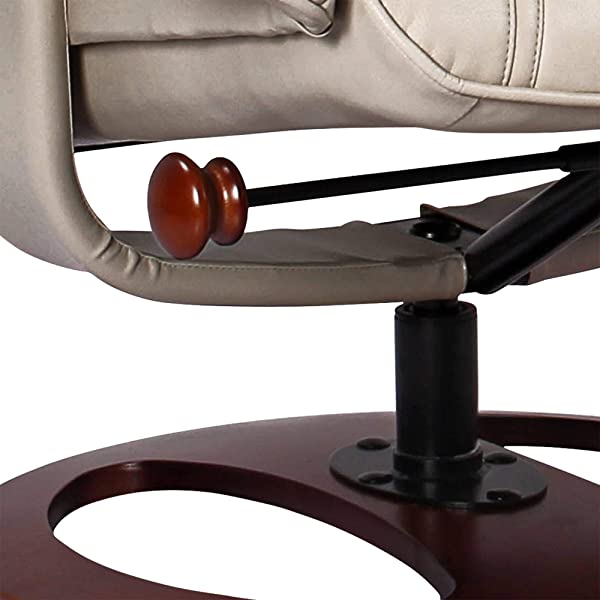 Newport Taupe Swivel Recliner and Slanted Ottoman