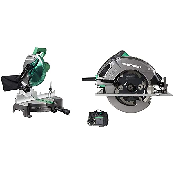 Metabo HPT 10-Inch Compound Miter Saw, Single Bevel, 15-Amp Motor, 0-52° Miter Angle Range, 0-45° Bevel Range, Large Table, 10