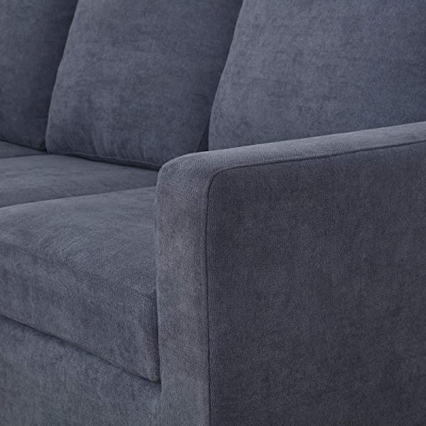 HONBAY Convertible Sectional Sofa Couch, L-Shaped Couch with Modern Linen Fabric for Small Space Dark Grey