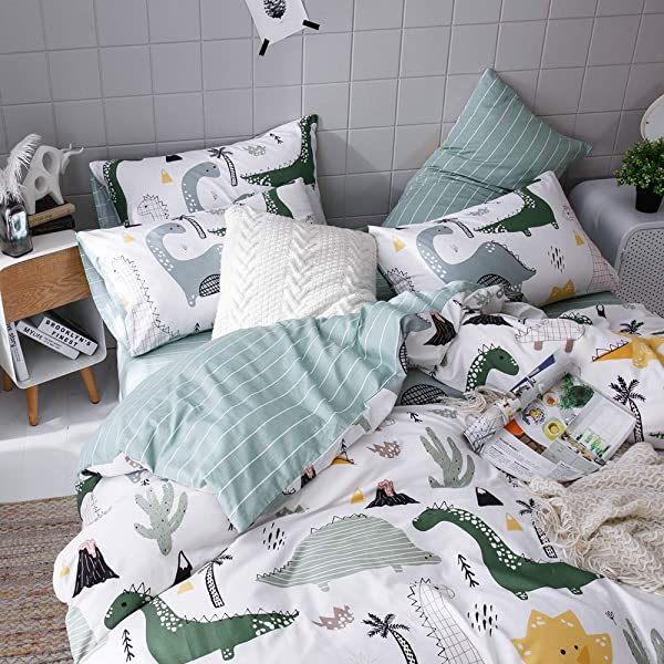 New Cartoon Animals Elephant Print Duvet Cover Sets for Kids 100% Cotton Reversible Soft 3 Pieces Kids Bedding Duvet Cover Pillowcases Kawaii Cloud Bedding Sets, Queen/Full Full/Queen (1 Duvet Cover + 2 Pillowcases) Multi A00 Elephant Bunny Balloon