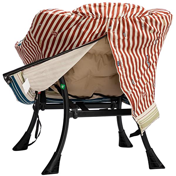 AbocoFur Modern Large Cotton Fabric Lazy Chair，Accent Contemporary Lounge Chair, Single Steel Frame Leisure Sofa Chair with Armrests and A Side Pocket, Beige