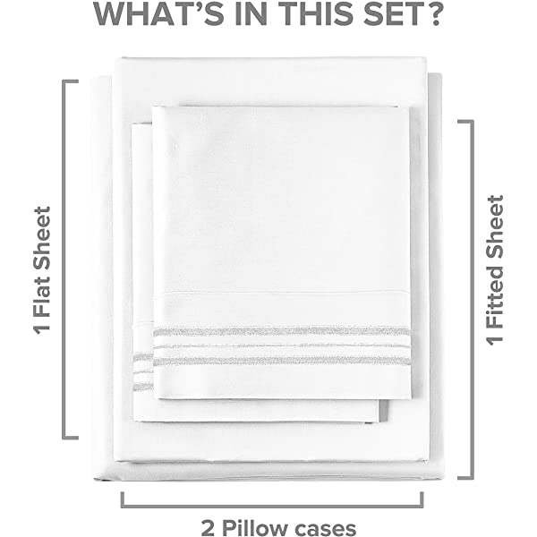 Queen Size Sheet Set - 4 Piece - Hotel Luxury Bed Sheets - Extra Soft - Deep Pockets - Easy Fit - Breathable & Cooling Sheets - Wrinkle Free - Comfy – Dark Grey Bed Sheets - Queens Sheets – 4 PC Queen Grey