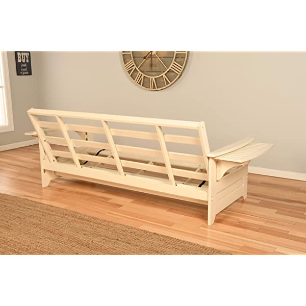 Kodiak Furniture Futon Set, Full, White Suede Navy