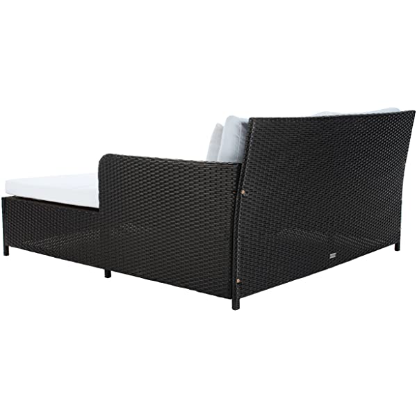 Safavieh Outdoor Collection Cadeo Brown Cushion Daybed PAT7500C, Grey/White
