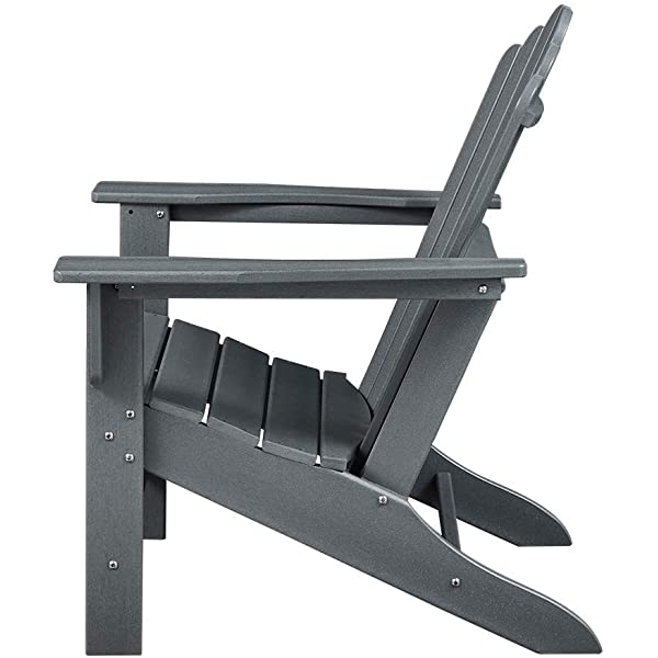 Ehomeline Classic Outdoor Adirondack Chairs with Connecting Plate Set of 3 for Garden Porch Patio Deck Backyard, Weather Resistant Accent Furniture, Blue