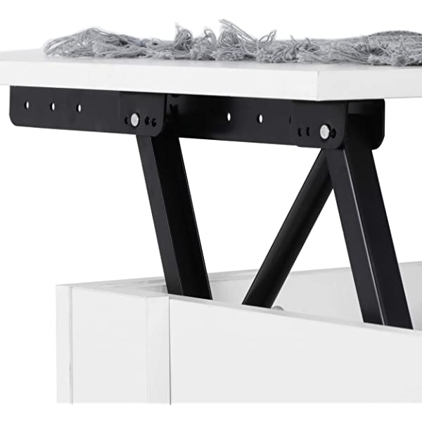 SUPER DEAL Lift Top Coffee Table w/Hidden Compartment and Storage Shelves Pop-Up Storage Cocktail Table for Living Room Reception Room Espresso