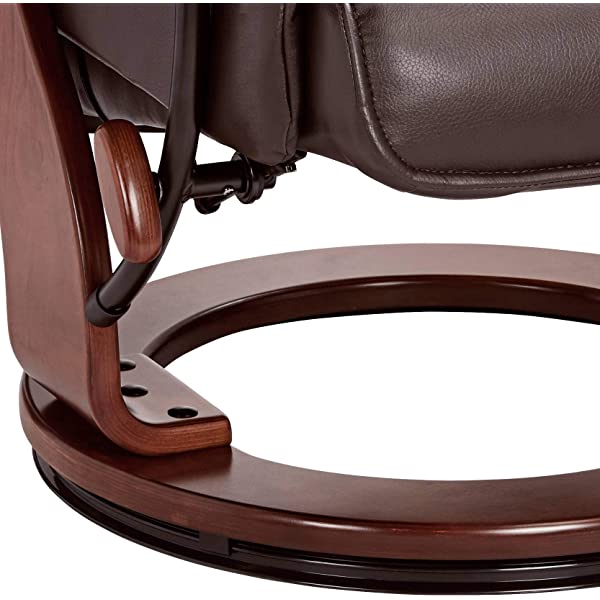 Newport Taupe Swivel Recliner and Slanted Ottoman