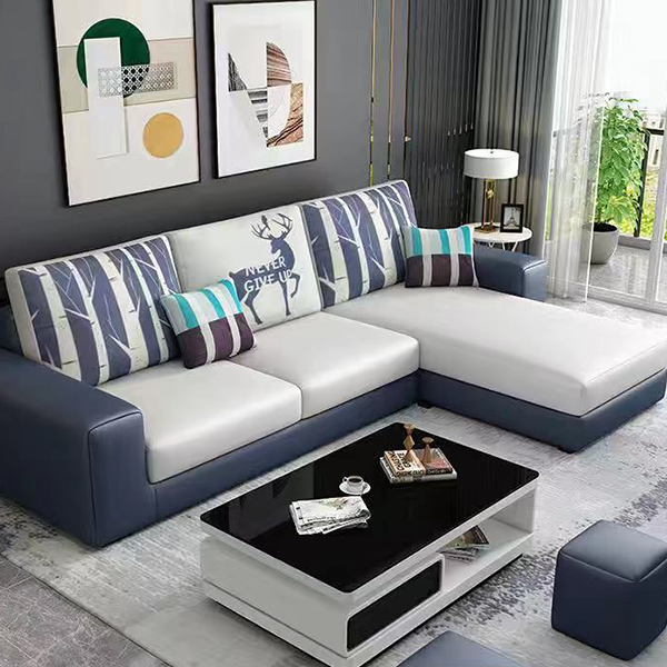 Lilola Home Lucca Linen Reversible Sleeper Sectional Sofa