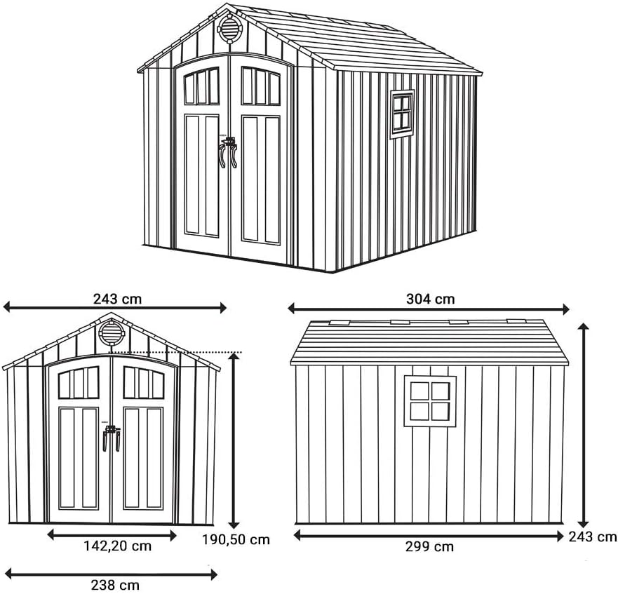 Lifetime 8 Ft. x 10 Ft. Outdoor Storage Shed Storm Dust