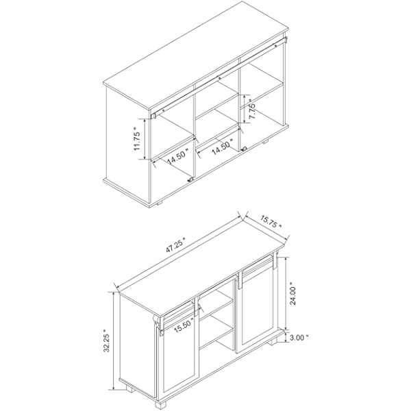 Glitzhome Wood Rustic Wine Cabinet 2-Sections Bar Cabinet with Wine Storage 31.5”L Sideboard Table with Drawers Wood Sideboard with Wine Display for Kitchen Dining Room 2 piece