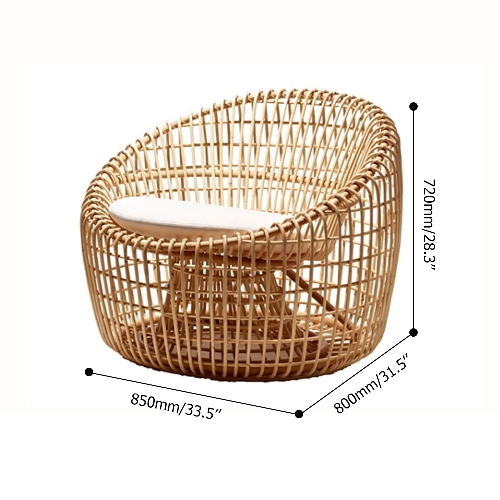 Austin rattan outdoor bucket chair with cushioned wooden nest; A clearance sale