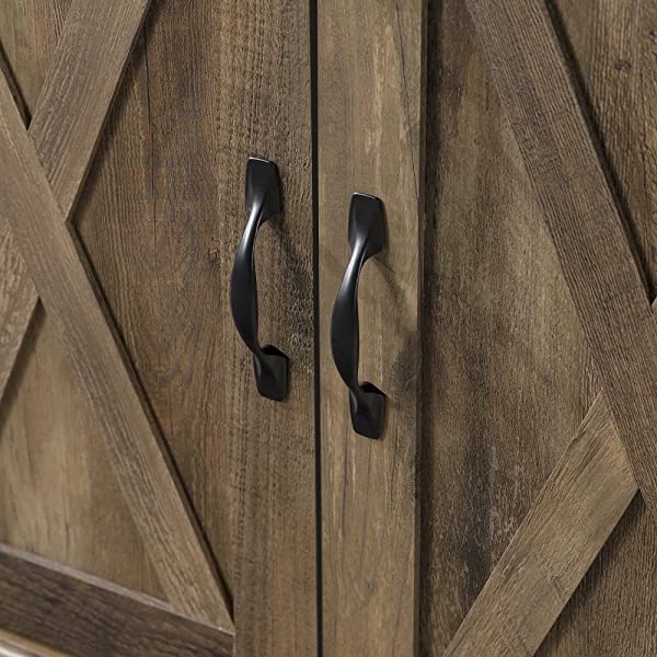 Walker Edison Richmond modern farmhouse sliding barn door TV stand for up to 52 inches, white and rustic oak white without fireplace 52 inches TV