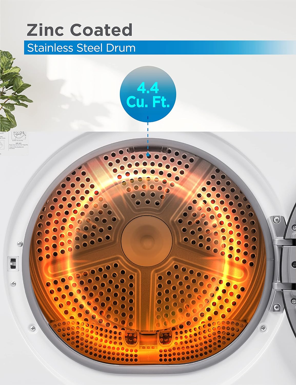 BLACK+DECKER BCED37 Compact Dryer for Standard Wall Outlet, Small, 4 Modes, Load Volume 13.2 lbs., White