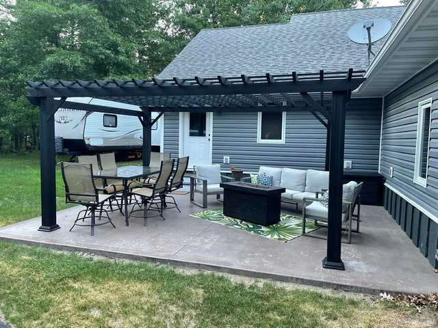 14' x 10' White Steel Traditional Pergola with Sail Shade Soft Canopy