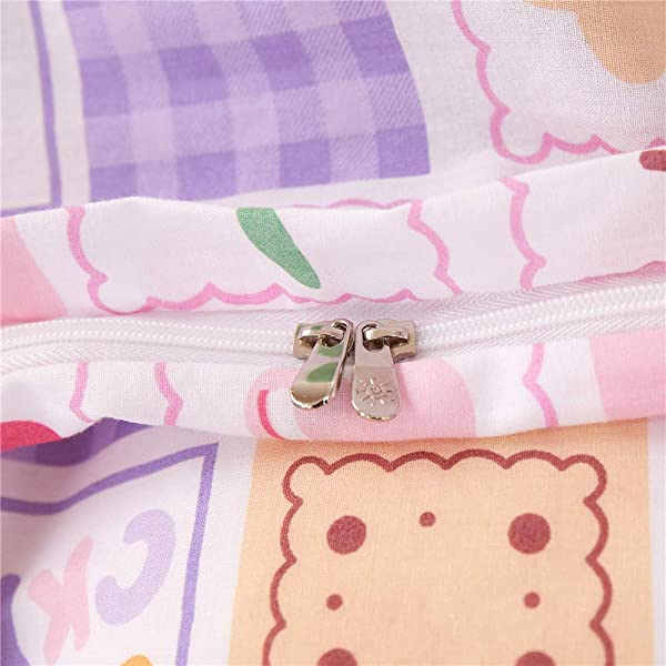 New Cartoon Animals Elephant Print Duvet Cover Sets for Kids 100% Cotton Reversible Soft 3 Pieces Kids Bedding Duvet Cover Pillowcases Kawaii Cloud Bedding Sets, Queen/Full Full/Queen (1 Duvet Cover + 2 Pillowcases) Multi A00 Elephant Bunny Balloon