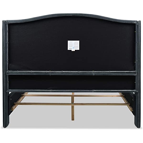 Jennifer Taylor Home Marcella Collection Queen Wingback Tufted Hand-Applied Nail Heads Upholstered Bed, Antique White Antique White Queen